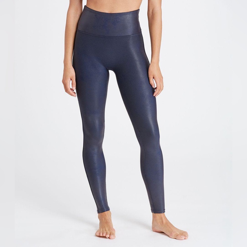 Spanx Faux Leather Leggings Dark in Dark Blue Size Small